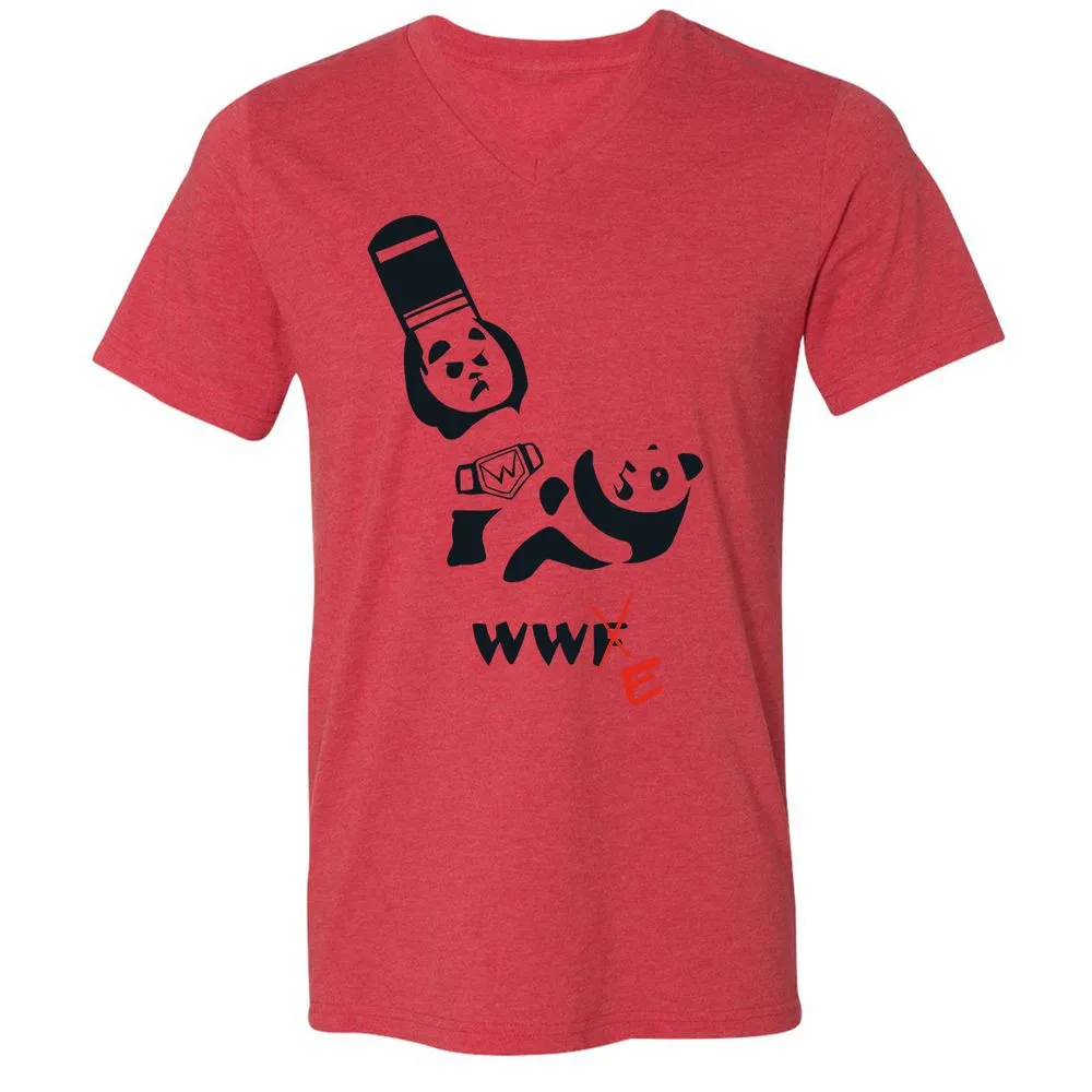 Unisex V-Neck T-Shirt - 8RTZP3EV - Heather Red - 5