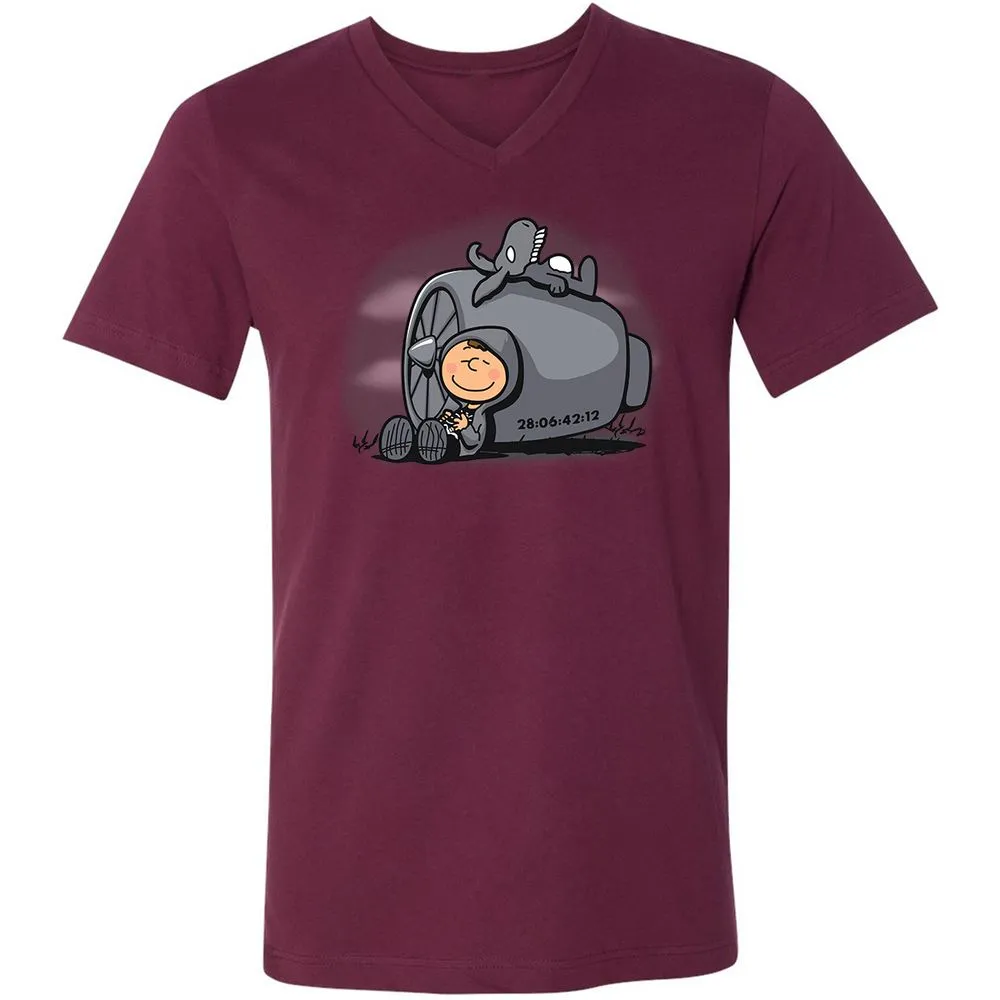 Unisex V-Neck T-Shirt - 42AFLYKU - Maroon - 6