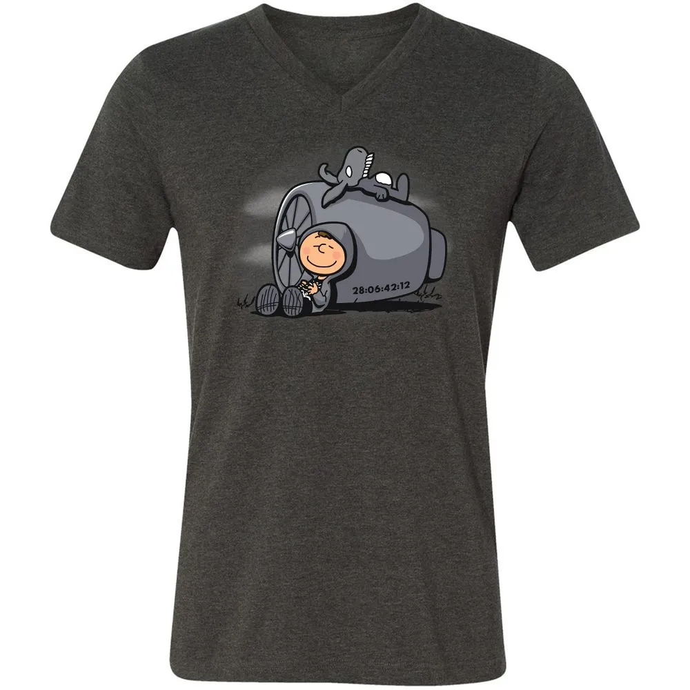Unisex V-Neck T-Shirt - 42AFLYKU - Dark Grey Heather - 8