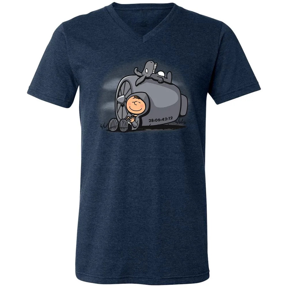 Unisex V-Neck T-Shirt - 42AFLYKU - Heather Navy - 15
