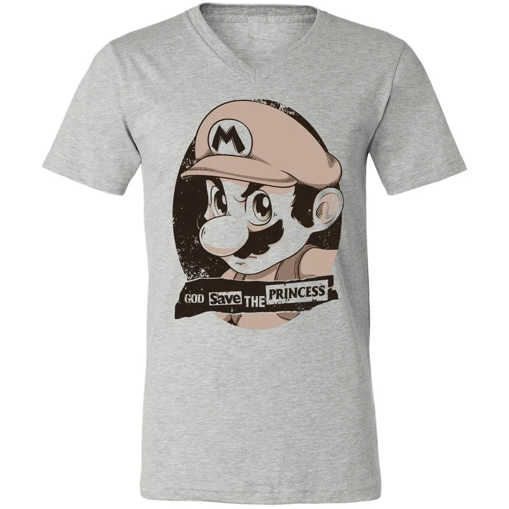 Unisex V-Neck T-Shirt - 8YQNG3G3 - Athletic Heather - 7