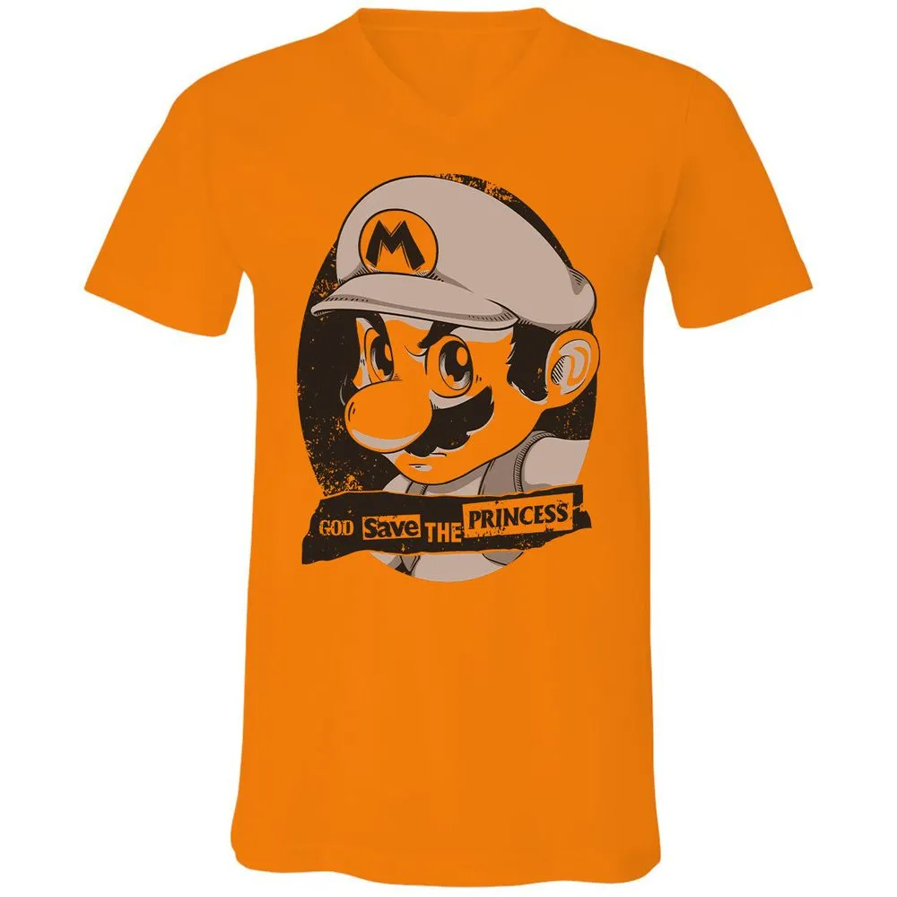 Unisex V-Neck T-Shirt - 8YQNG3G3 - Orange - 11