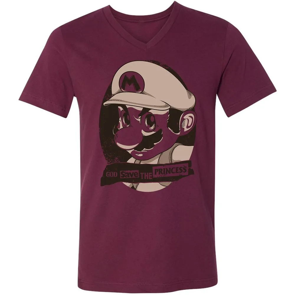 Unisex V-Neck T-Shirt - 8YQNG3G3 - Maroon - 6
