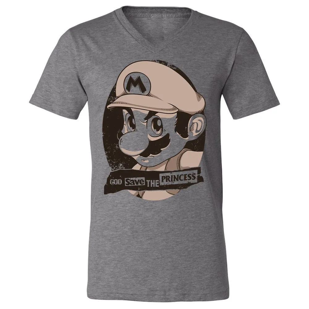Unisex V-Neck T-Shirt - 8YQNG3G3 - Deep Heather - 13