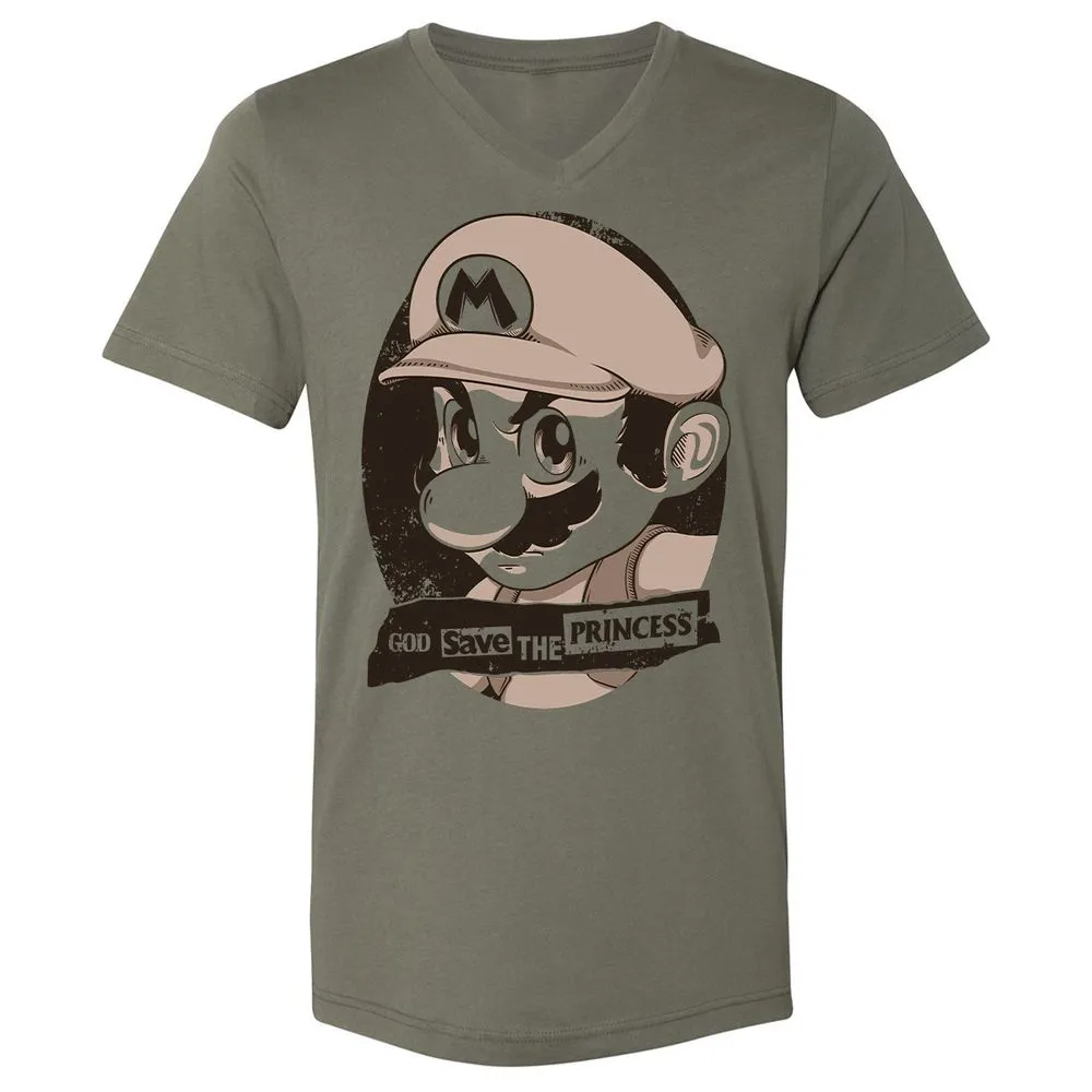 Unisex V-Neck T-Shirt - 8YQNG3G3 - Military Green - 10
