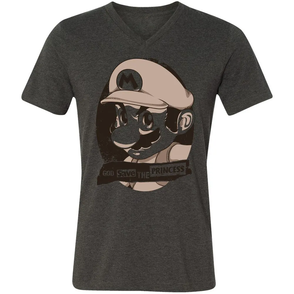 Unisex V-Neck T-Shirt - 8YQNG3G3 - Dark Grey Heather - 8
