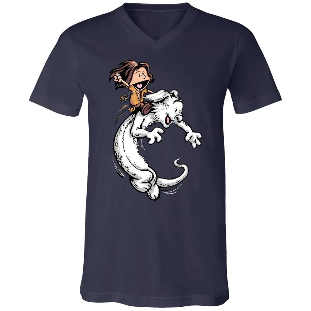Unisex V-Neck T-Shirt - JDGT97T6 - Navy - 9