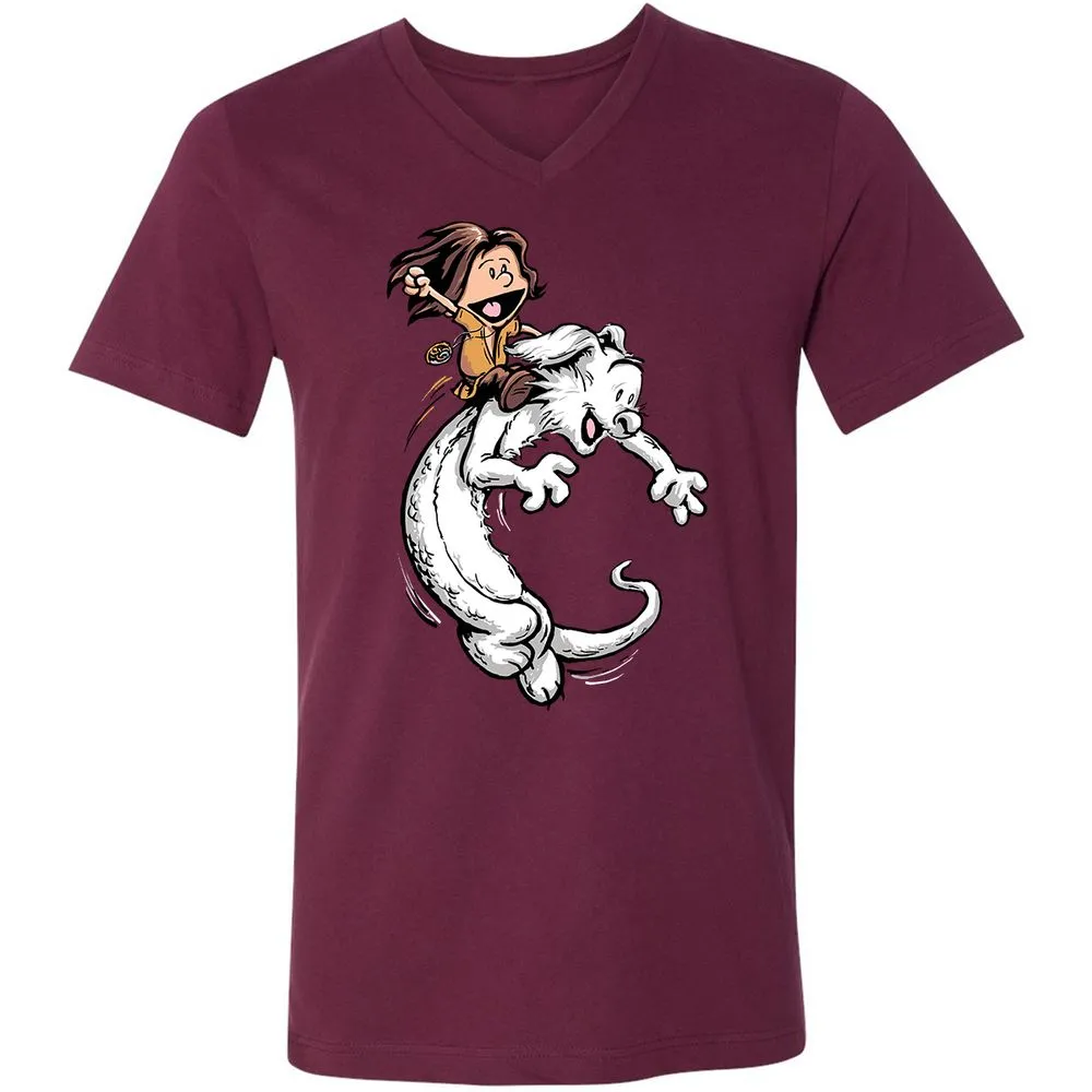 Unisex V-Neck T-Shirt - JDGT97T6 - Maroon - 6