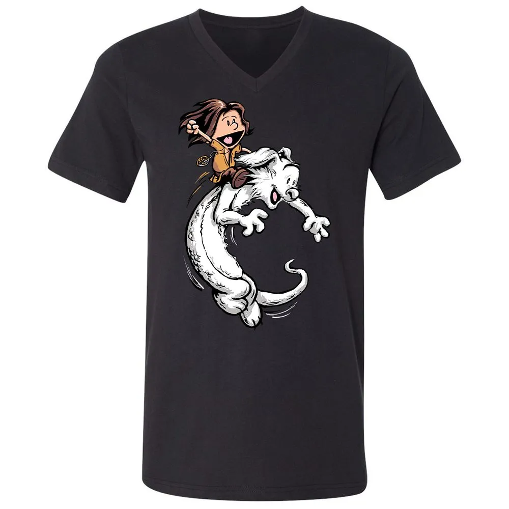 Unisex V-Neck T-Shirt - JDGT97T6 - Black - 16