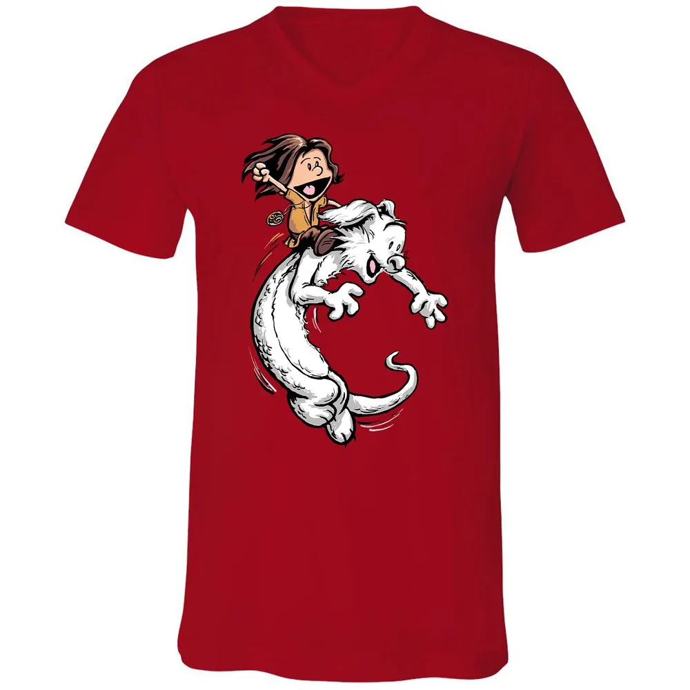 Unisex V-Neck T-Shirt - JDGT97T6 - Red - 3