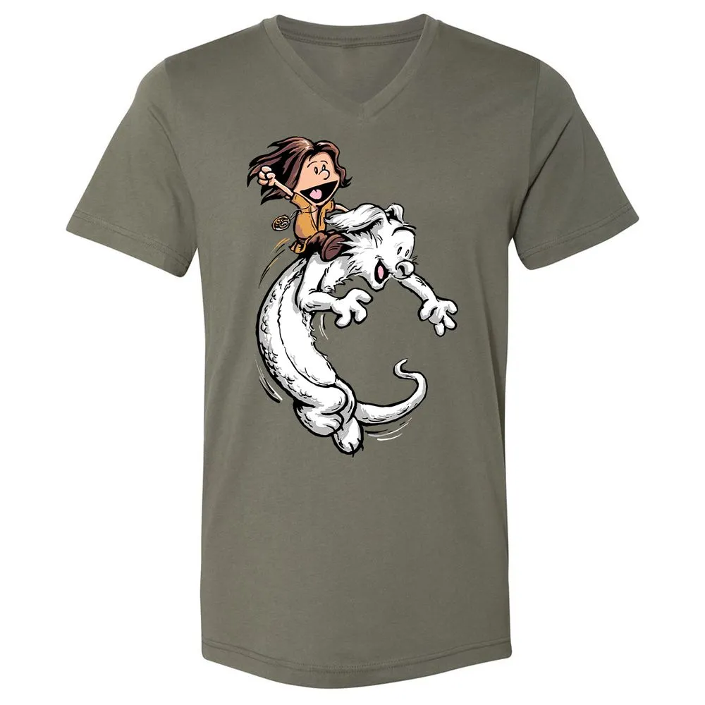 Unisex V-Neck T-Shirt - JDGT97T6 - Military Green - 10