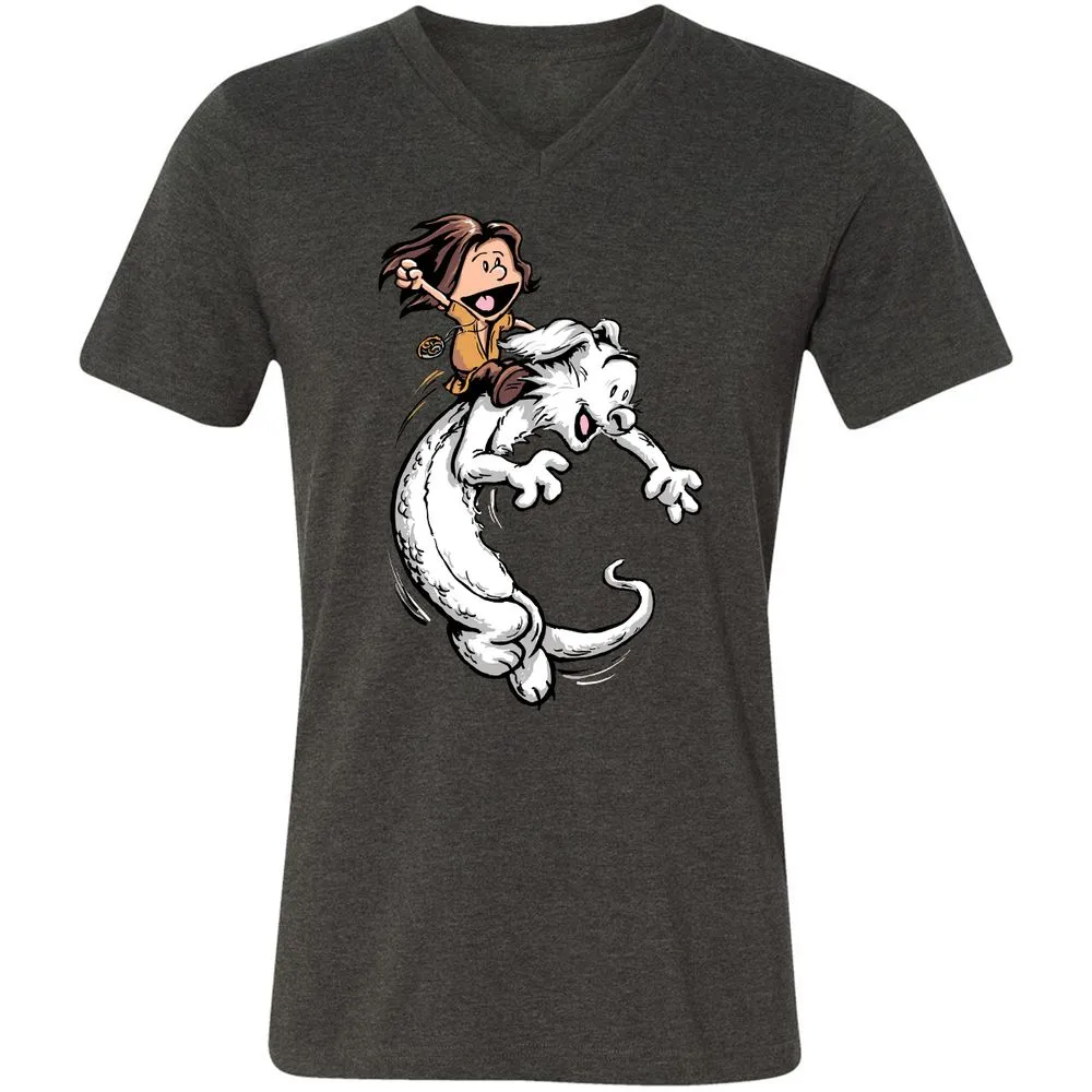 Unisex V-Neck T-Shirt - JDGT97T6 - Dark Grey Heather - 8