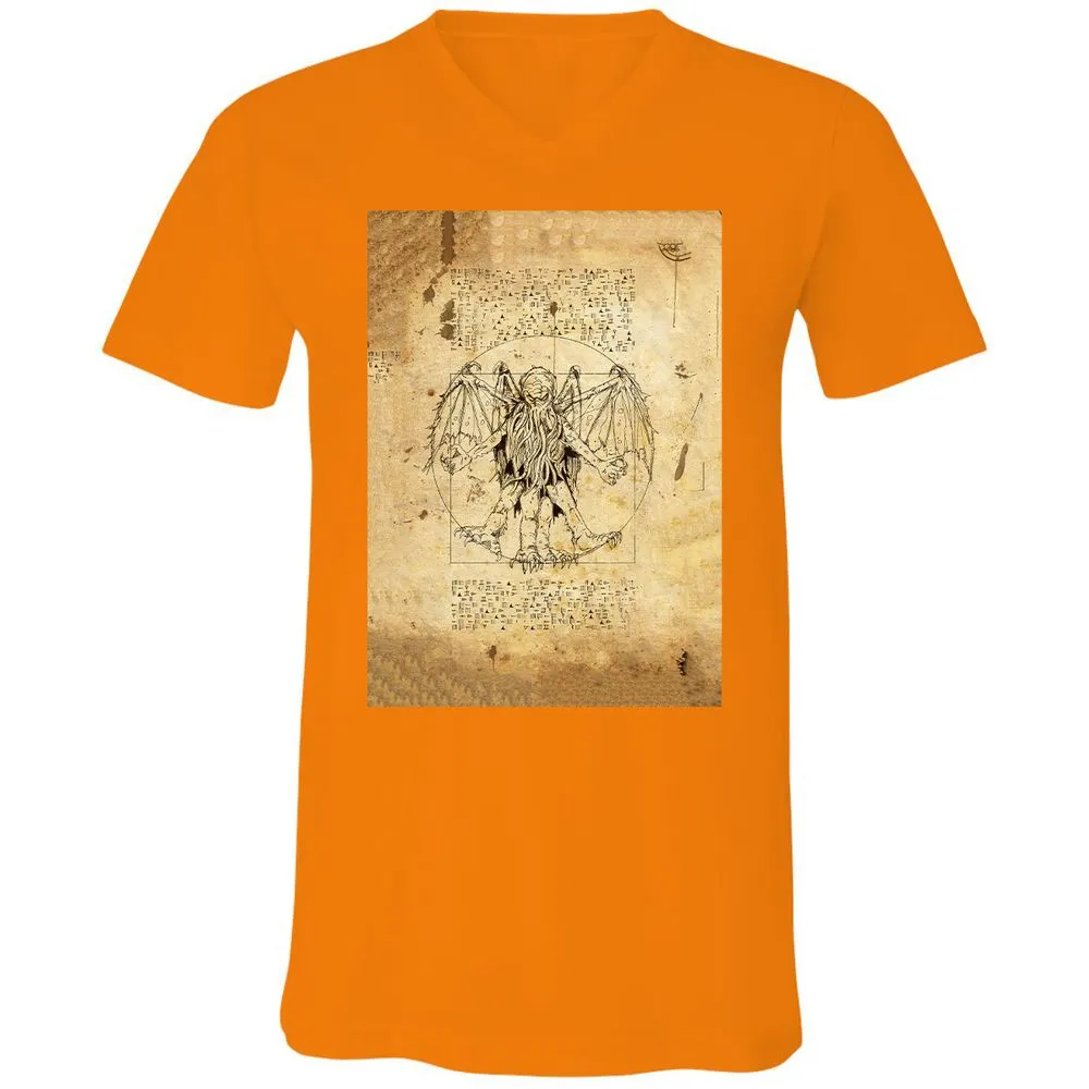 Unisex V-Neck T-Shirt - CUMB8MBL - Orange - 11