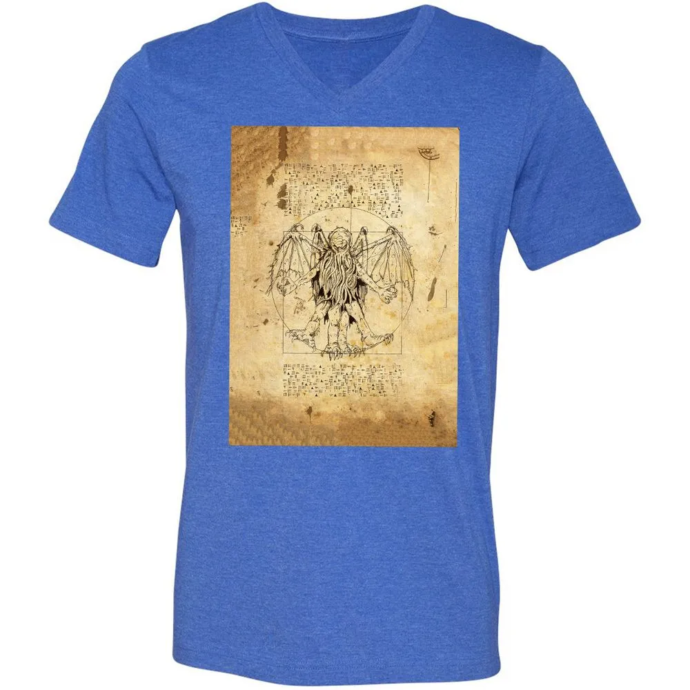 Unisex V-Neck T-Shirt - CUMB8MBL - Heather True Royal - 14