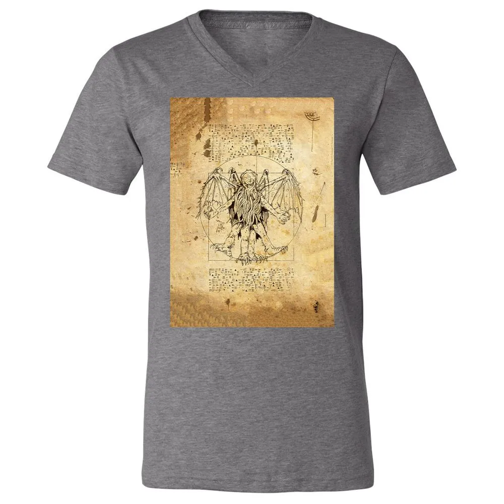 Unisex V-Neck T-Shirt - CUMB8MBL - Deep Heather - 13