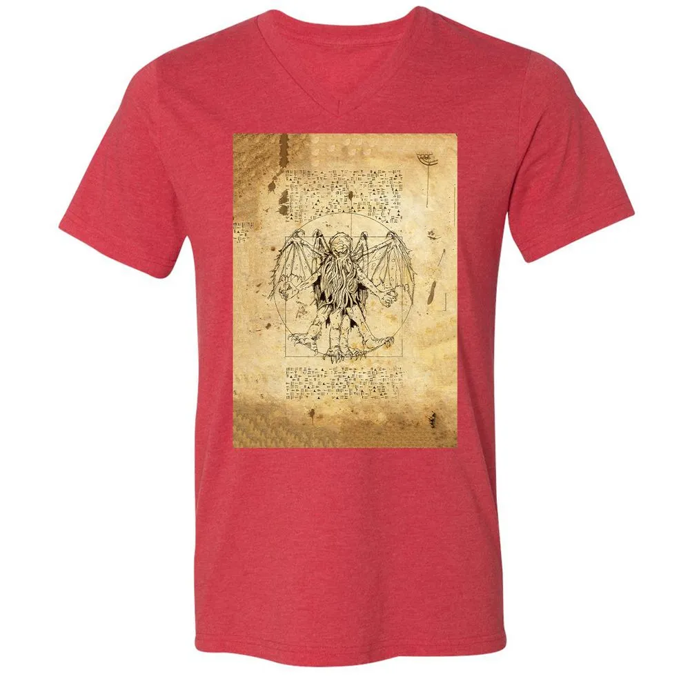 Unisex V-Neck T-Shirt - CUMB8MBL - Heather Red - 5