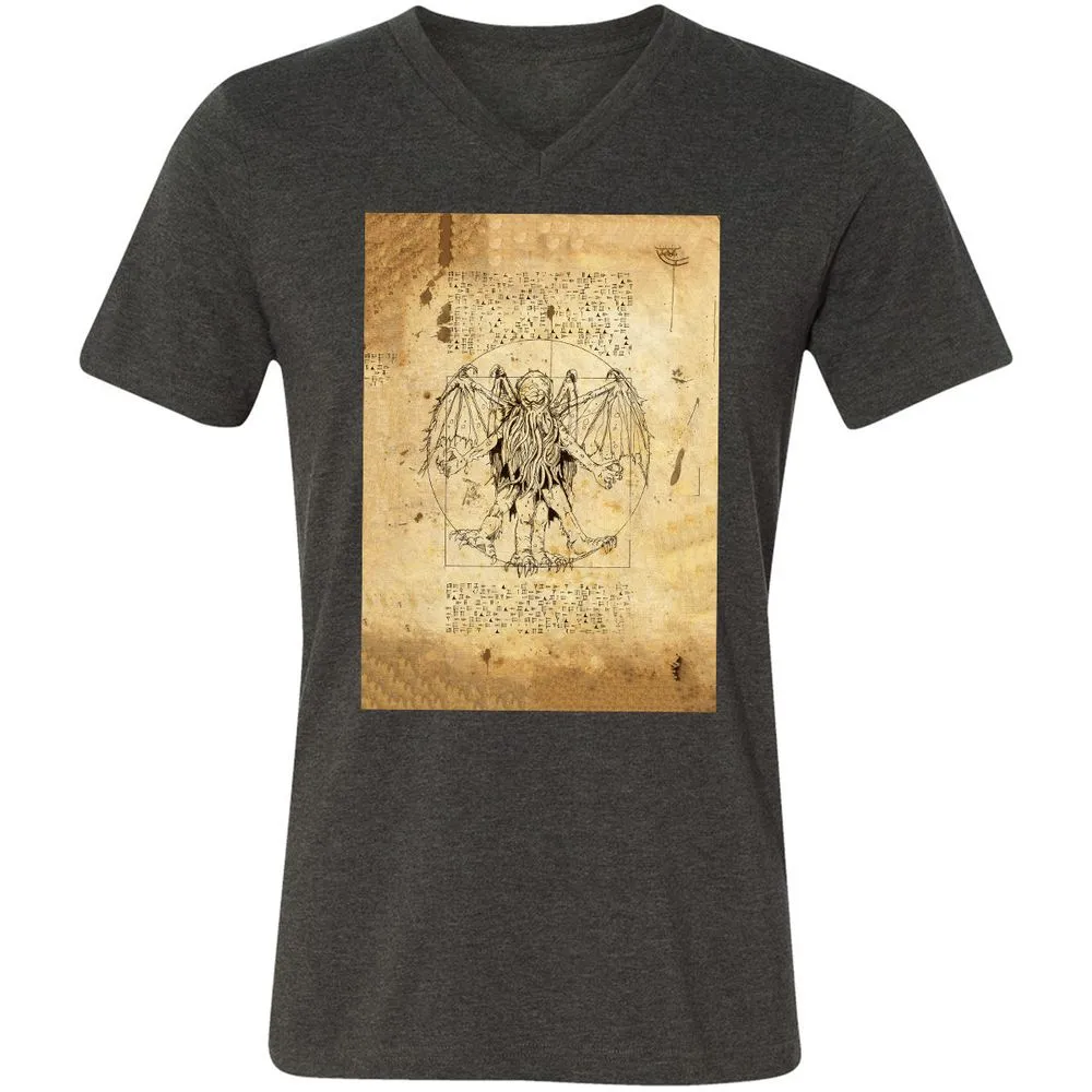 Unisex V-Neck T-Shirt - CUMB8MBL - Dark Grey Heather - 8