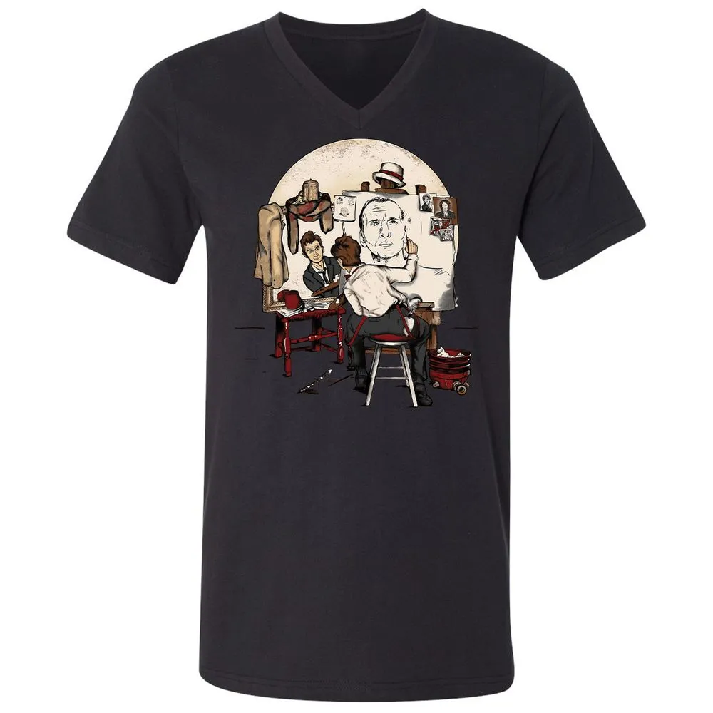 Unisex V-Neck T-Shirt - YFNADRQY - Black - 16