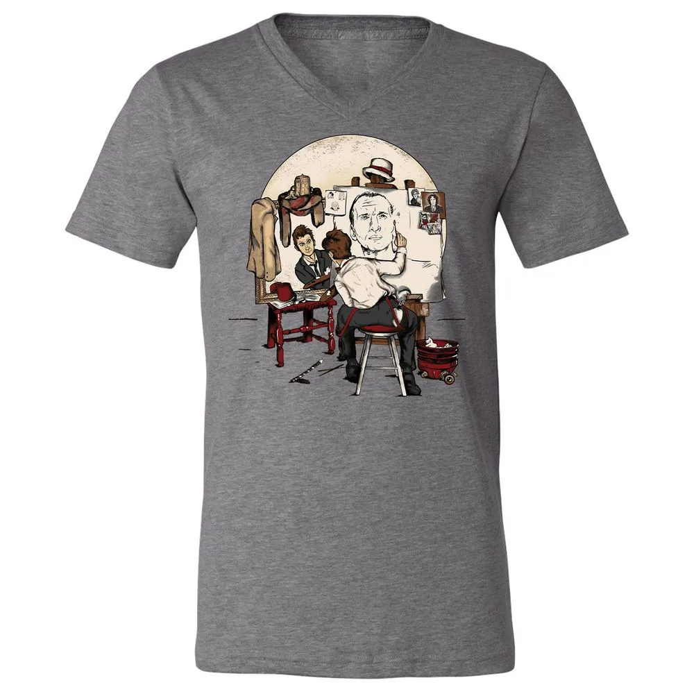 Unisex V-Neck T-Shirt - YFNADRQY - Deep Heather - 13