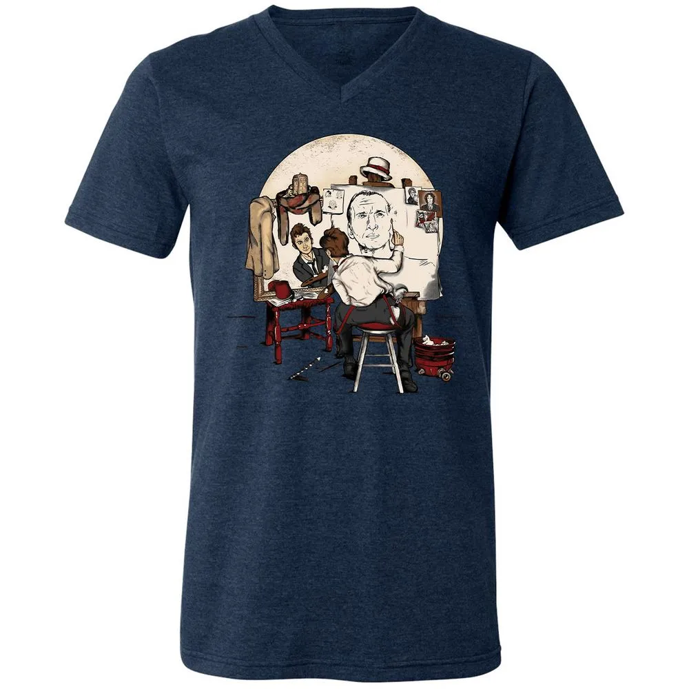 Unisex V-Neck T-Shirt - YFNADRQY - Heather Navy - 15