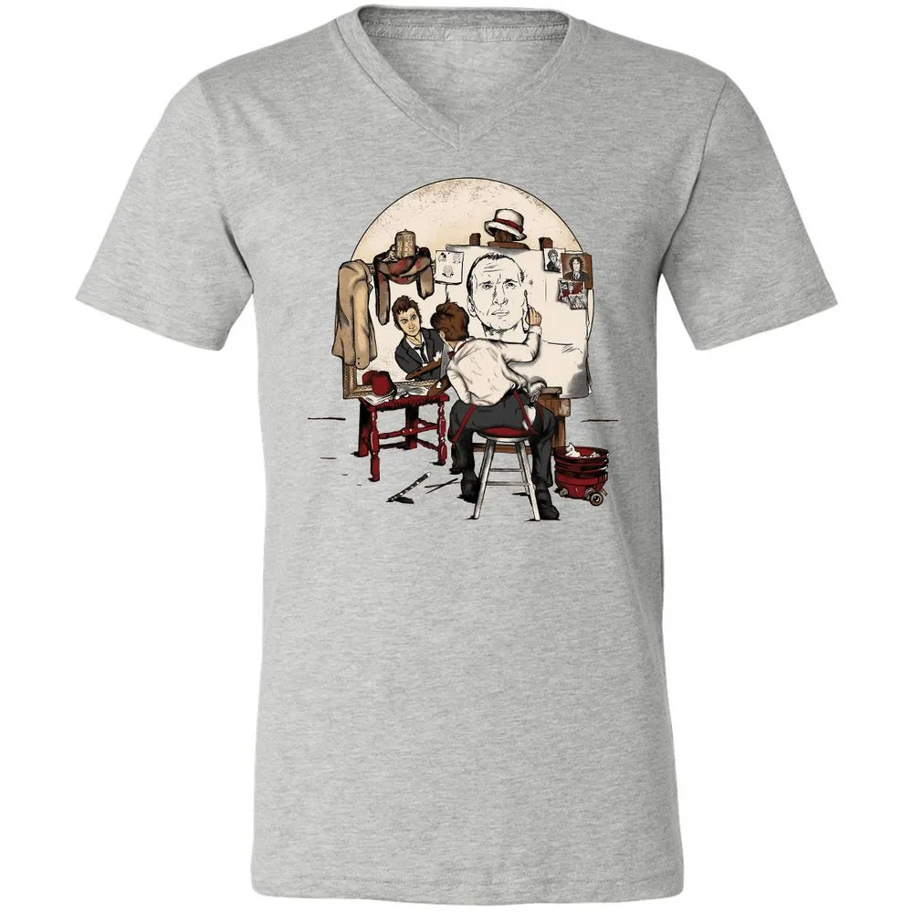 Unisex V-Neck T-Shirt - YFNADRQY - Athletic Heather - 7
