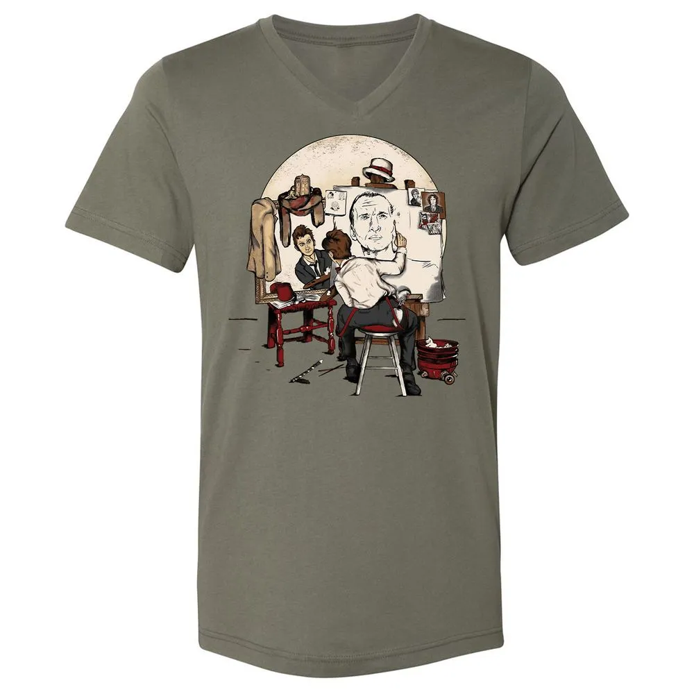 Unisex V-Neck T-Shirt - YFNADRQY - Military Green - 10