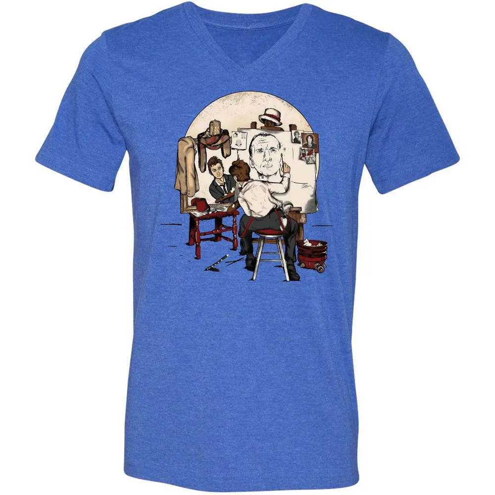 Unisex V-Neck T-Shirt - YFNADRQY - Heather True Royal - 14