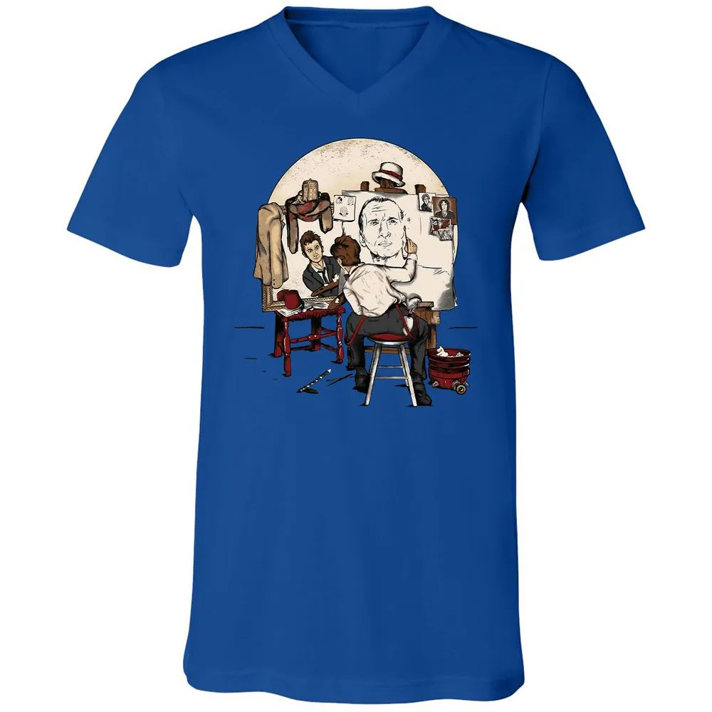 Unisex V-Neck T-Shirt - YFNADRQY - True Royal - 4