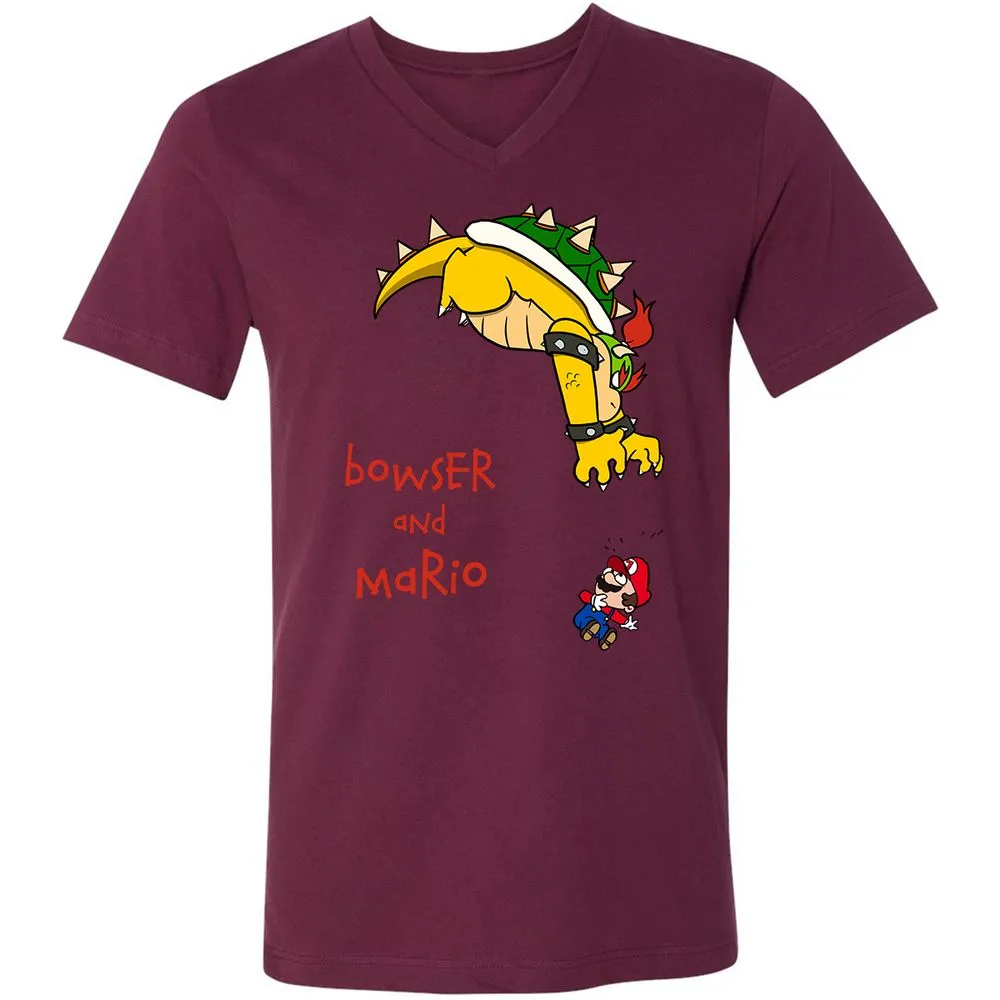 Unisex V-Neck T-Shirt - 8HAP5Z8W - Maroon - 6