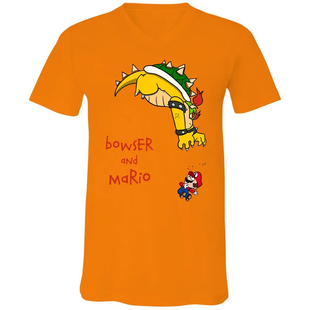 Unisex V-Neck T-Shirt - 8HAP5Z8W - Orange - 11