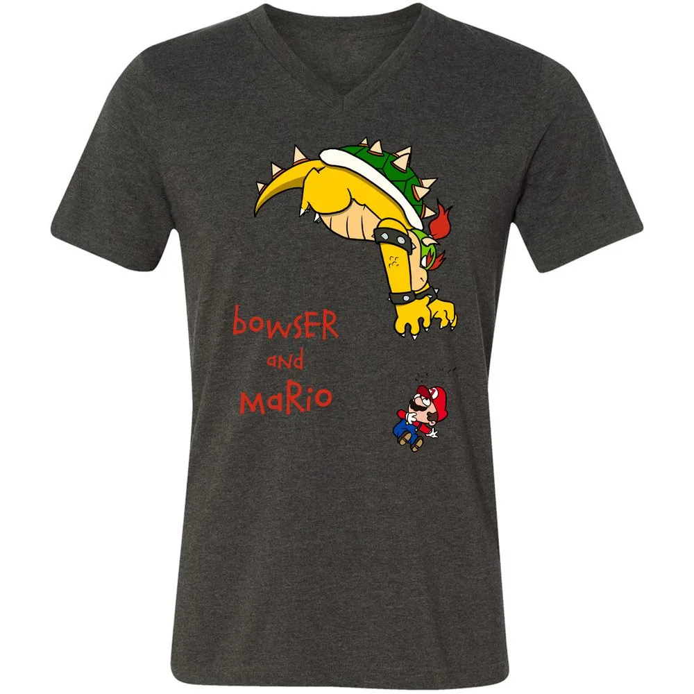 Unisex V-Neck T-Shirt - 8HAP5Z8W - Dark Grey Heather - 8