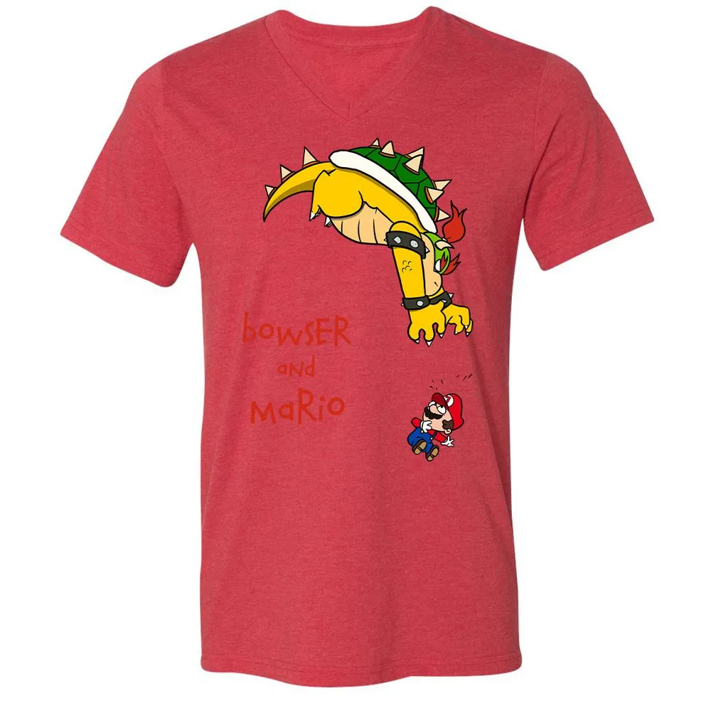 Unisex V-Neck T-Shirt - 8HAP5Z8W - Heather Red - 5