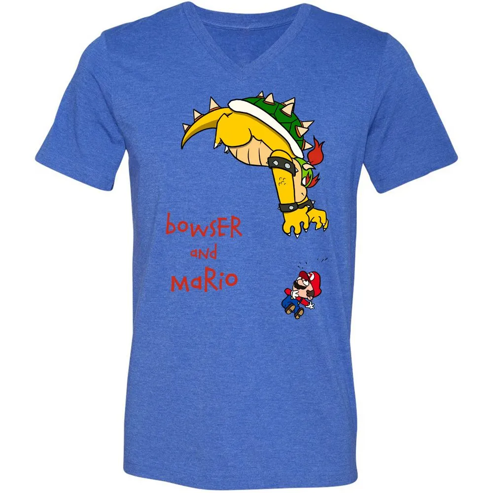 Unisex V-Neck T-Shirt - 8HAP5Z8W - Heather True Royal - 14