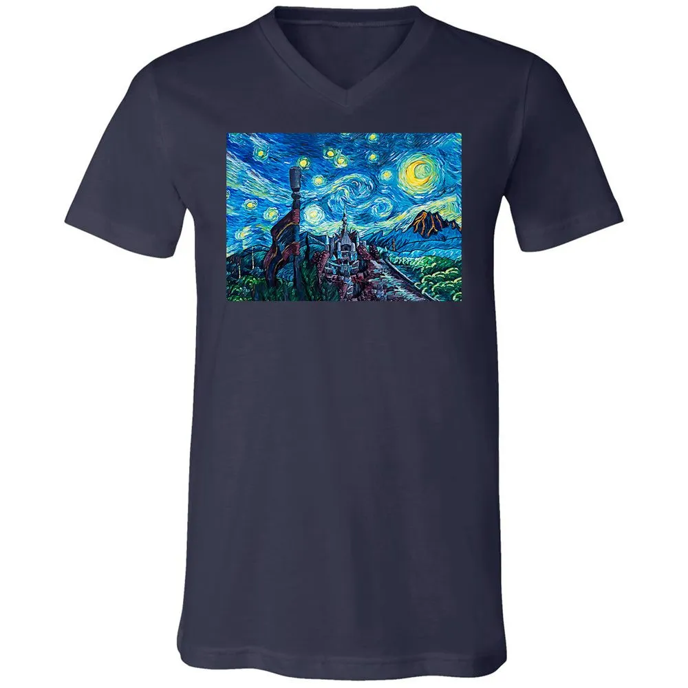 Unisex V-Neck T-Shirt - CZHYBSEU - Navy - 9