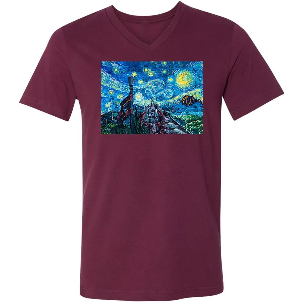 Unisex V-Neck T-Shirt - CZHYBSEU - Maroon - 6