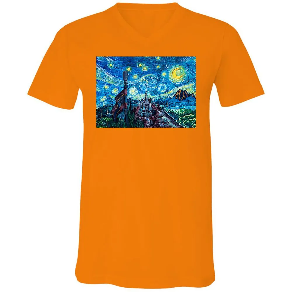 Unisex V-Neck T-Shirt - CZHYBSEU - Orange - 11
