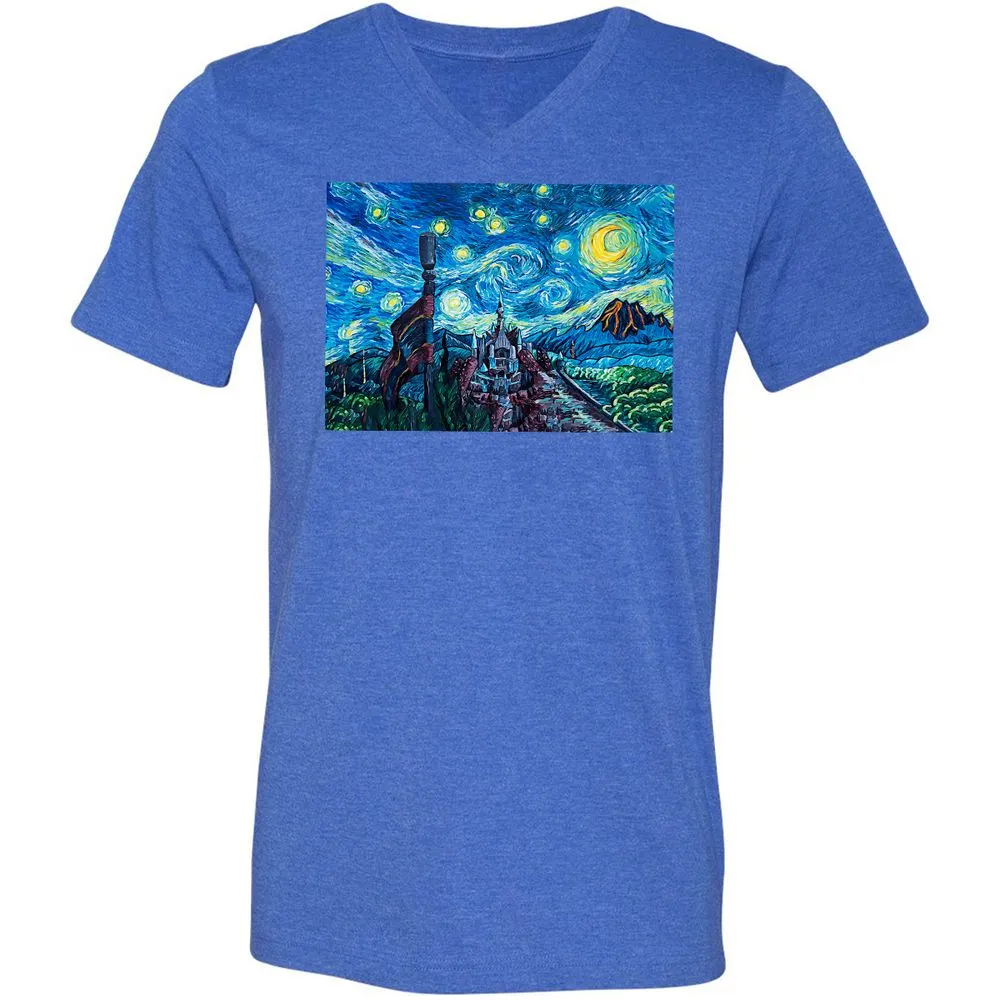 Unisex V-Neck T-Shirt - CZHYBSEU - Heather True Royal - 14