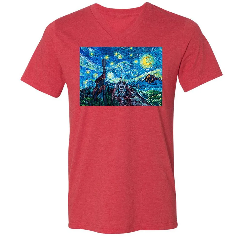 Unisex V-Neck T-Shirt - CZHYBSEU - Heather Red - 5