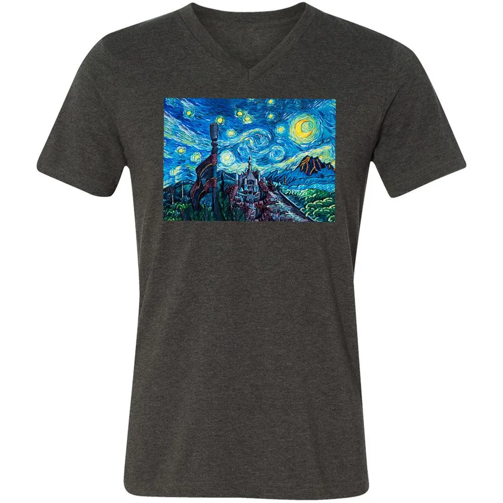 Unisex V-Neck T-Shirt - CZHYBSEU - Dark Grey Heather - 8