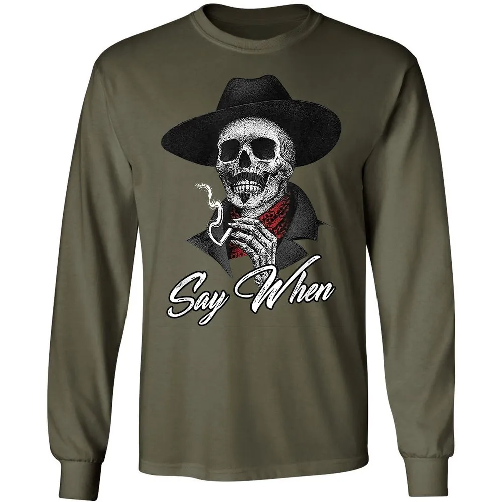 Long Sleeve T-Shirt - 46QYBKAG - Military Green - 7