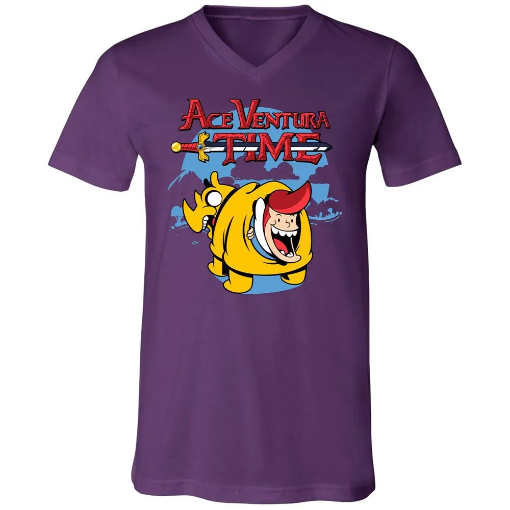 Unisex V-Neck T-Shirt - 4QXXE54P - Team Purple - 2