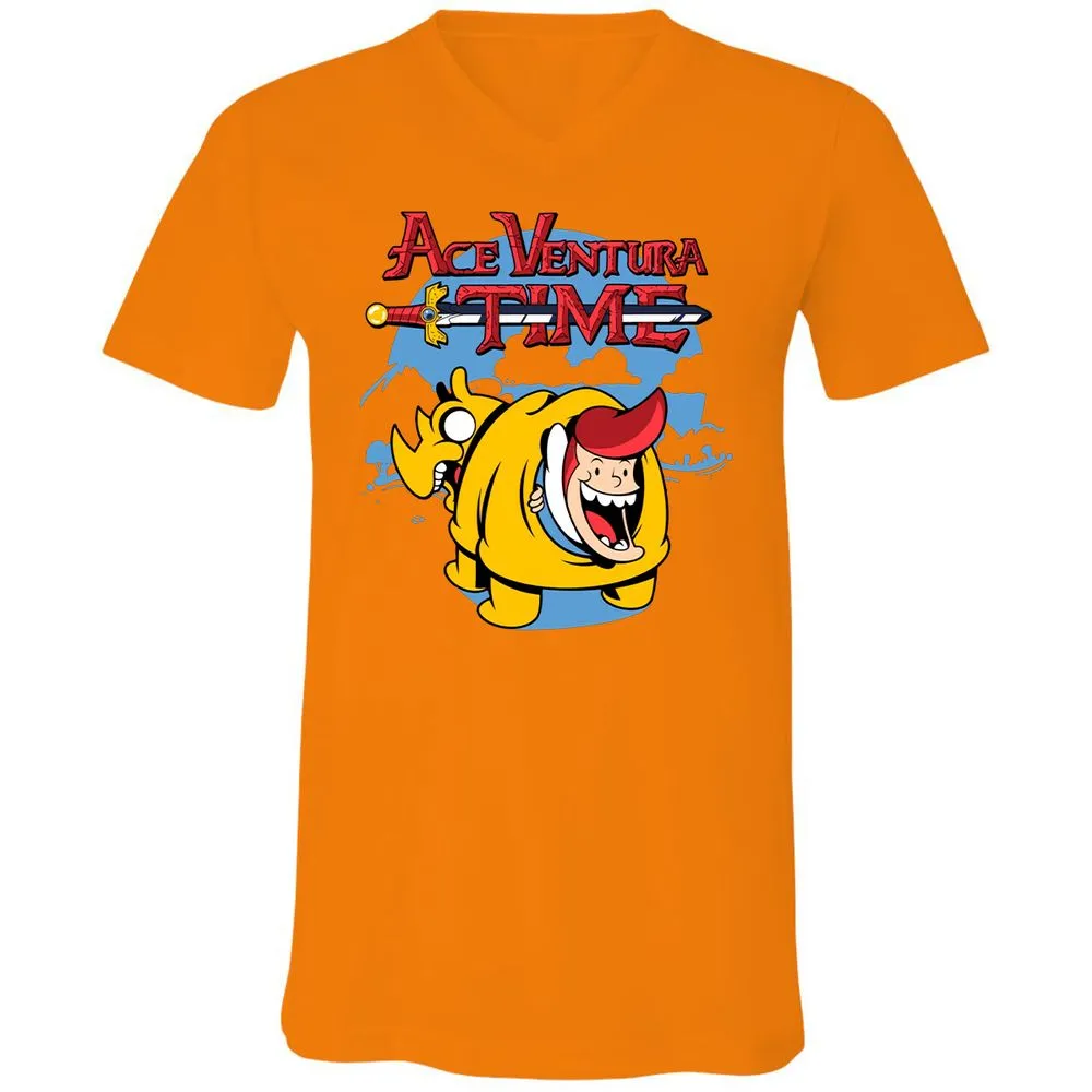 Unisex V-Neck T-Shirt - 4QXXE54P - Orange - 11