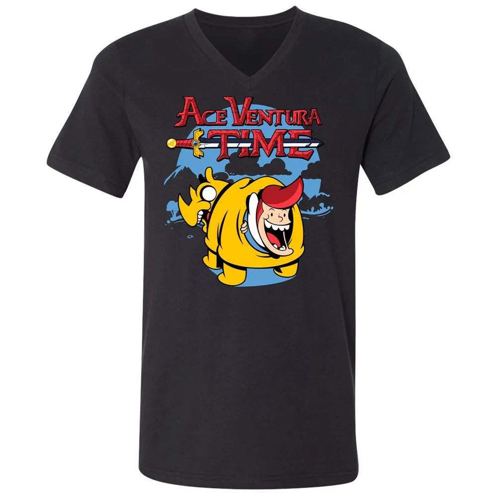 Unisex V-Neck T-Shirt - 4QXXE54P - Black - 16