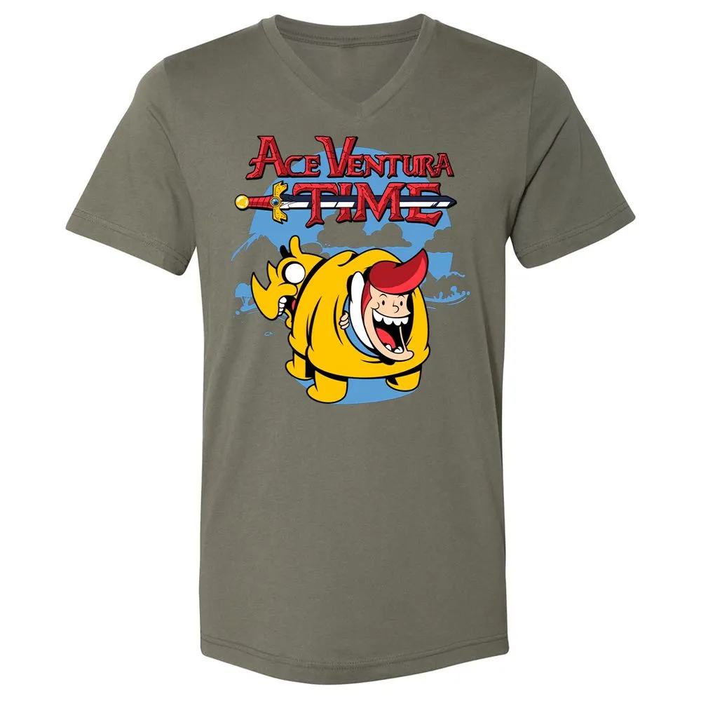 Unisex V-Neck T-Shirt - 4QXXE54P - Military Green - 10