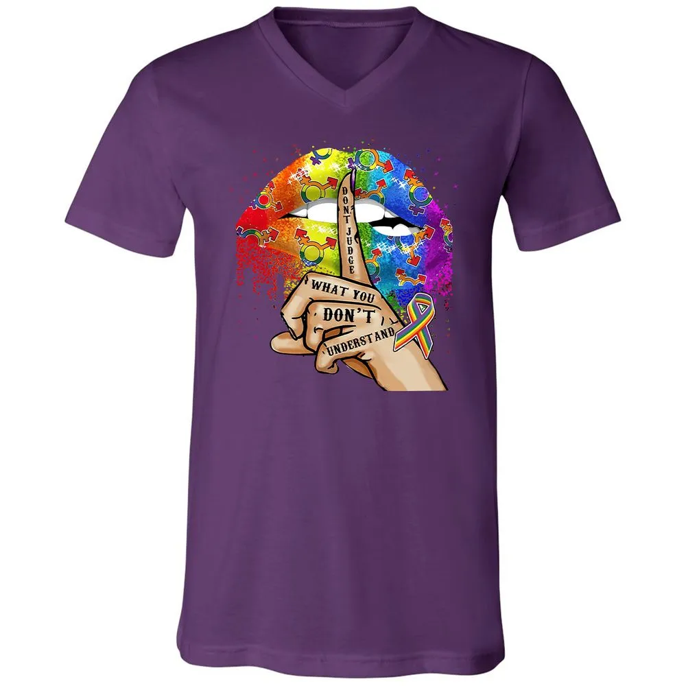 Unisex V-Neck T-Shirt - 5KLQ7T4Z - Team Purple - 2