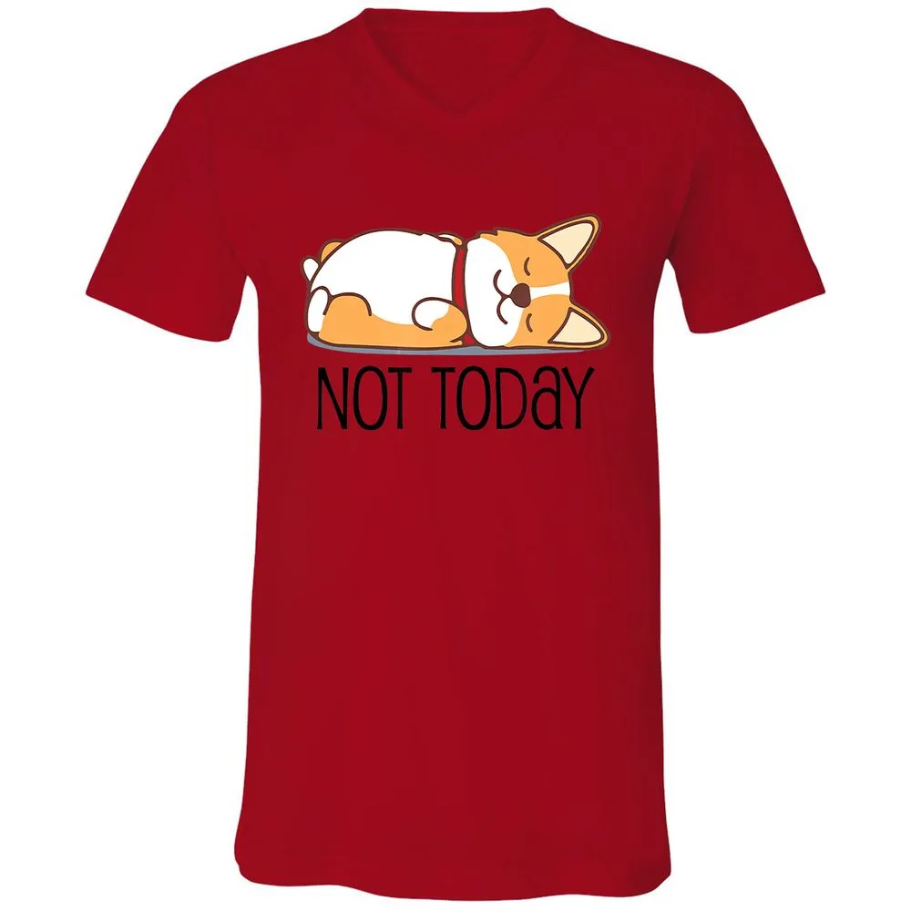 Unisex V-Neck T-Shirt - X984QRCB - Red - 3