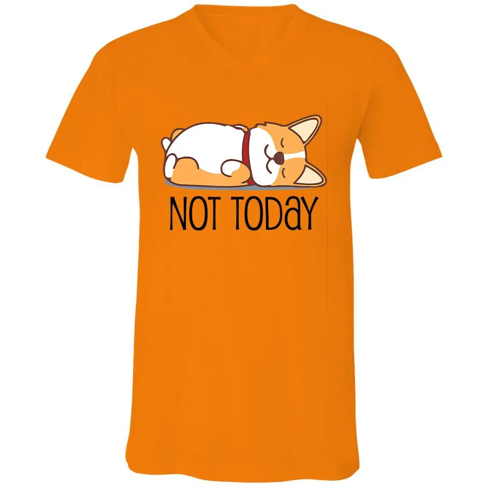 Unisex V-Neck T-Shirt - X984QRCB - Orange - 11
