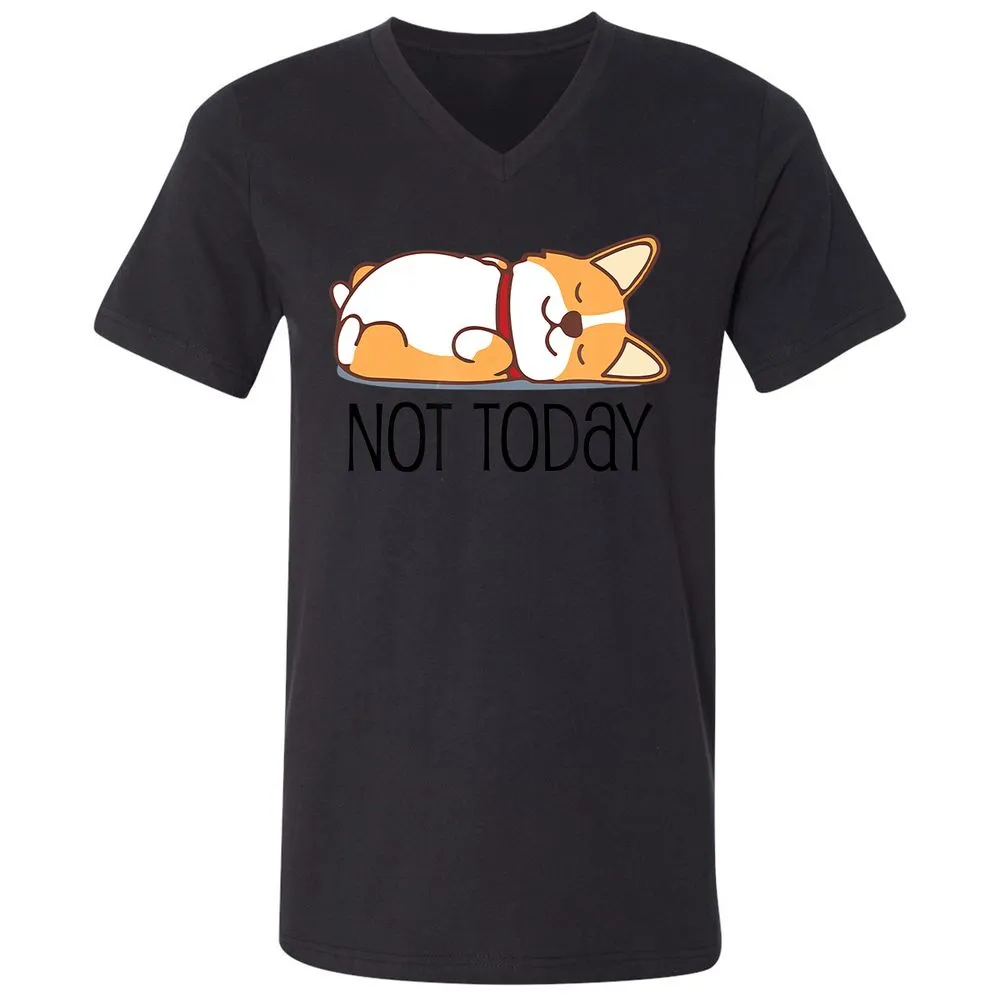 Unisex V-Neck T-Shirt - X984QRCB - Black - 16