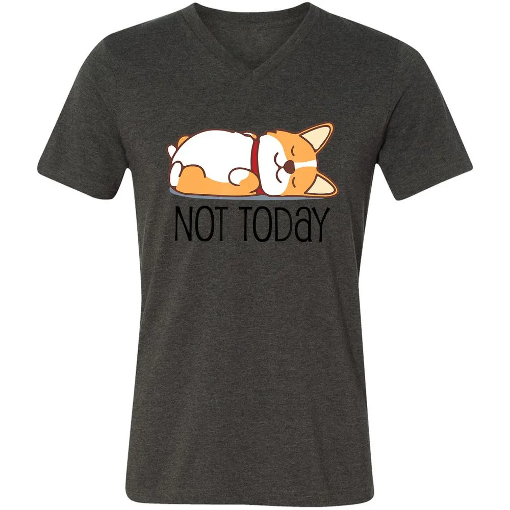 Unisex V-Neck T-Shirt - X984QRCB - Dark Grey Heather - 8