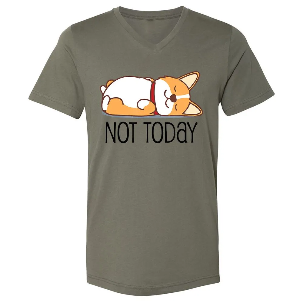 Unisex V-Neck T-Shirt - X984QRCB - Military Green - 10